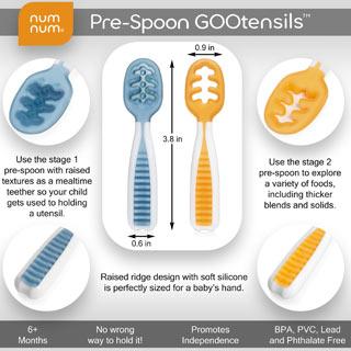 NumNum GOOtensil Self-feeding Baby Pre-Spoons - Blue & Orange [set of — Raw  Bites